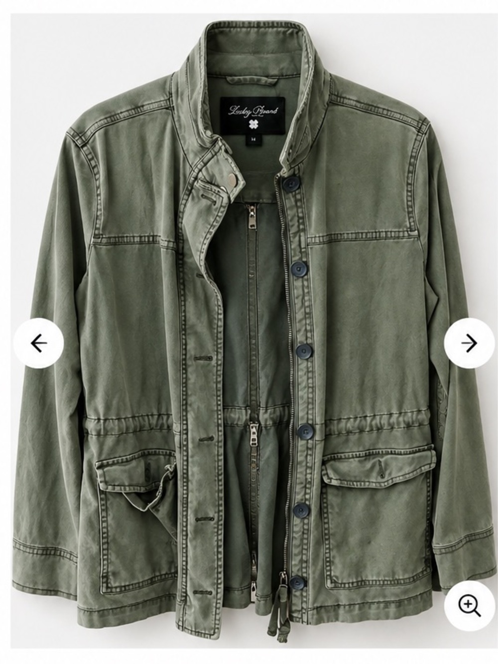 Lucky Brand Olive Green Military Field Jacket